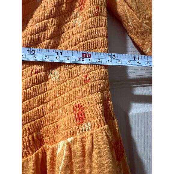 Free People Women Lana Orange Tunic Off the Shoulder Dress Size Large A000507 - Picture 7 of 9